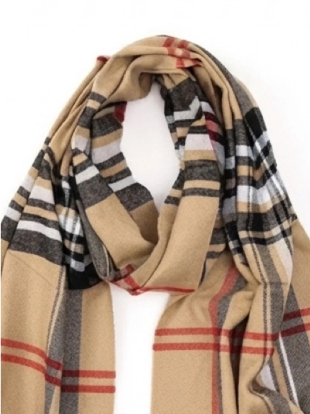 Classic Beige Plaid unisex Scarf
